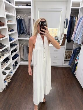 Tuckernuck White Halter Maxi Dress S